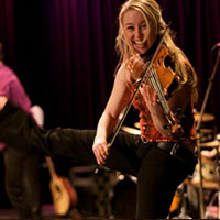 One of the Barrage fiddlers, Kristina Bauch